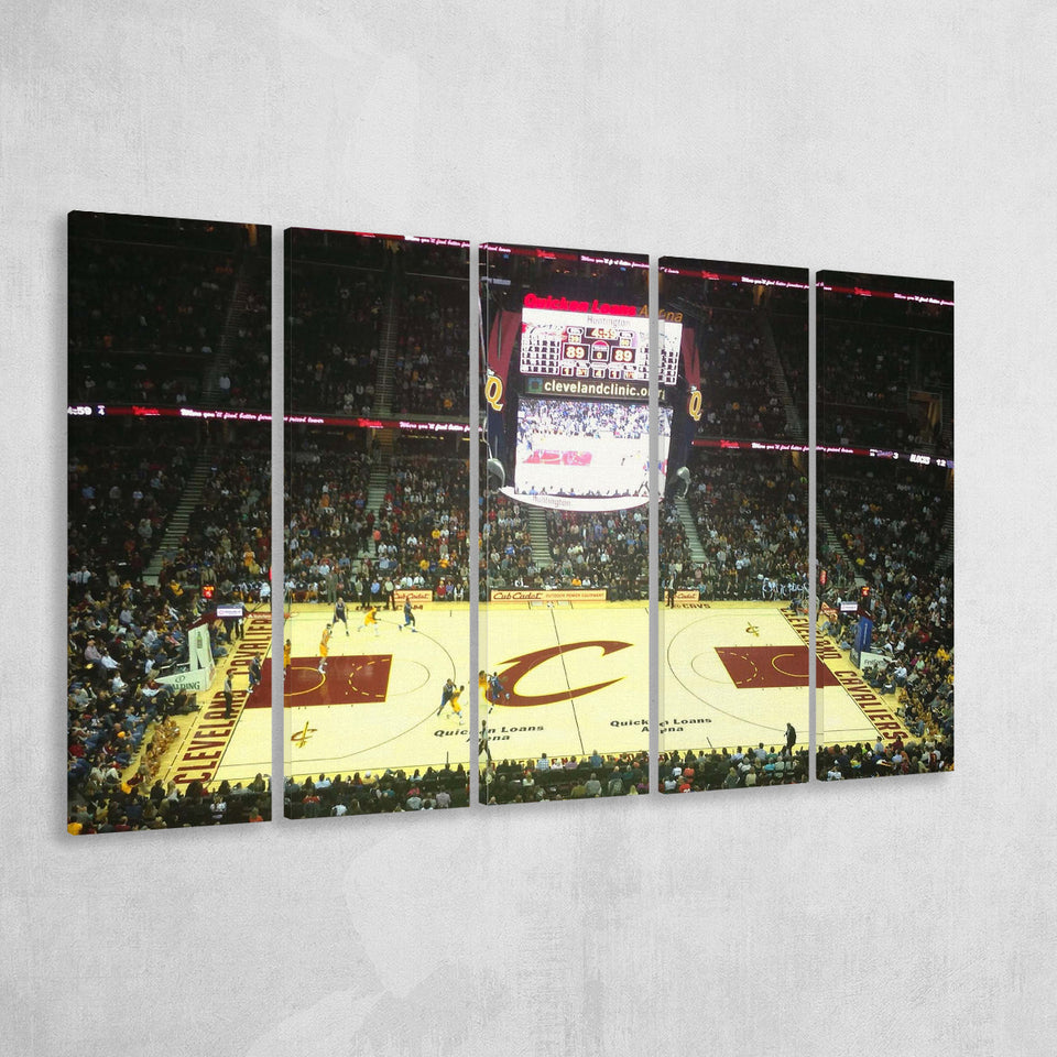 Cleveland Cavaliers Stadium Canvas Prints Rocket Mortgage FieldHouse Wall Art,Multi Panels B,Sport Stadium Art Prints, Fan Gift