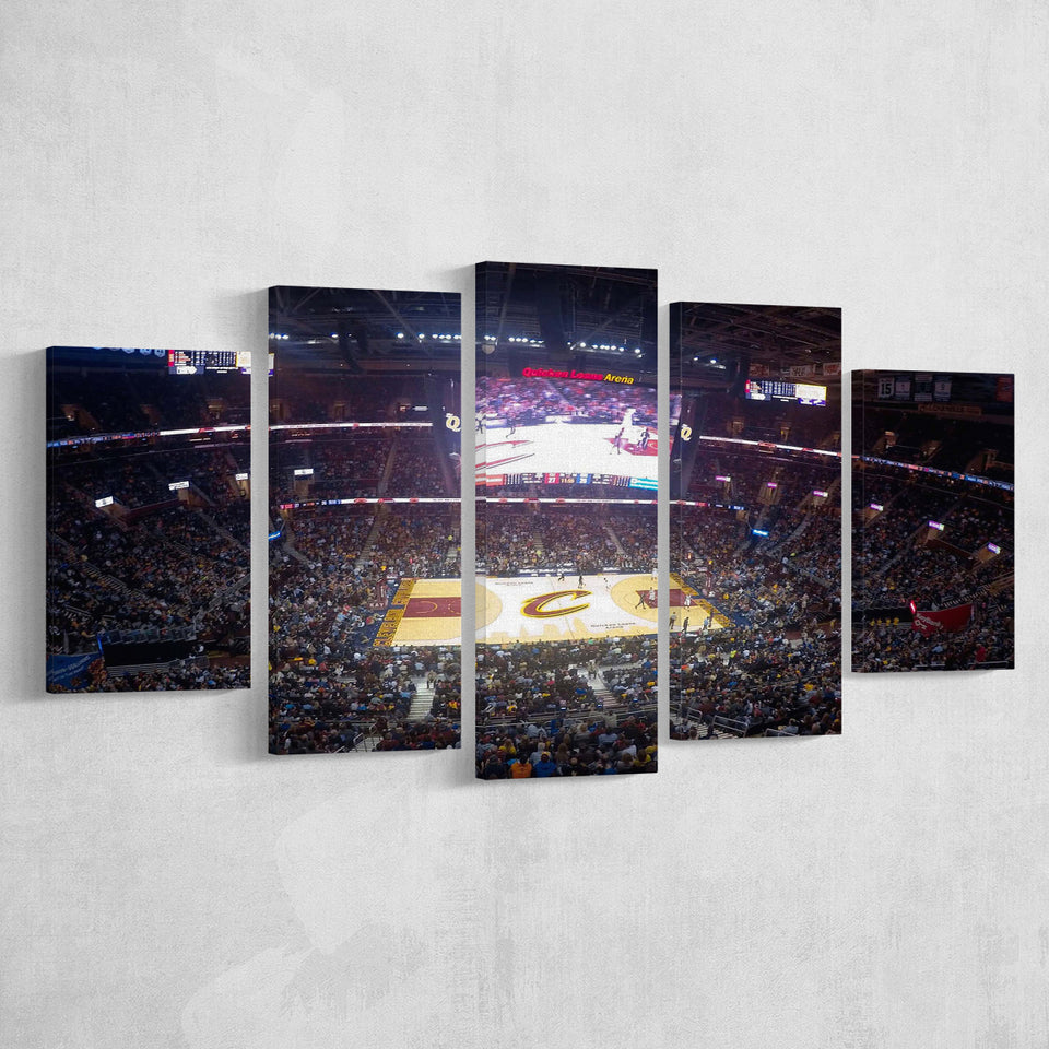 Cleveland Cavaliers Stadium Canvas Prints Rocket Mortgage FieldHouse Wall Art,Multi Panels,Sport Stadium Art Prints, Fan Gift