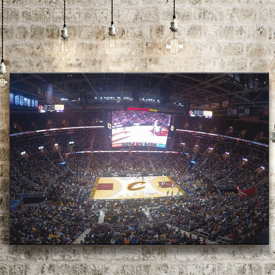 Cleveland Cavaliers Stadium Canvas Prints Rocket Mortgage FieldHouse Wall Art,Sport Stadium Art Prints, Fan Gift, Wall Decor