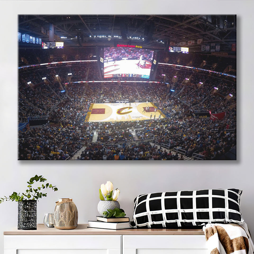 Cleveland Cavaliers Stadium Canvas Prints Rocket Mortgage FieldHouse Wall Art,Sport Stadium Art Prints, Fan Gift, Wall Decor