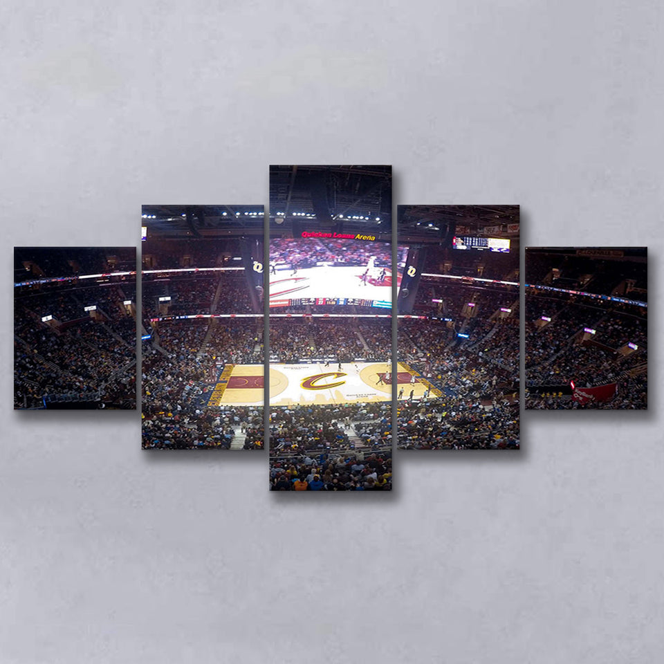 Cleveland Cavaliers Stadium Canvas Prints Rocket Mortgage FieldHouse Wall Art,Multi Panels,Sport Stadium Art Prints, Fan Gift