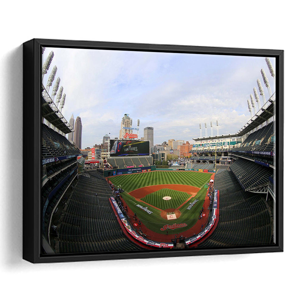 Cleveland Indians Stadium Framed Canvas Prints Progressive Field Wall Art Baseball100,Sport Stadium Art Prints, Fan Gift