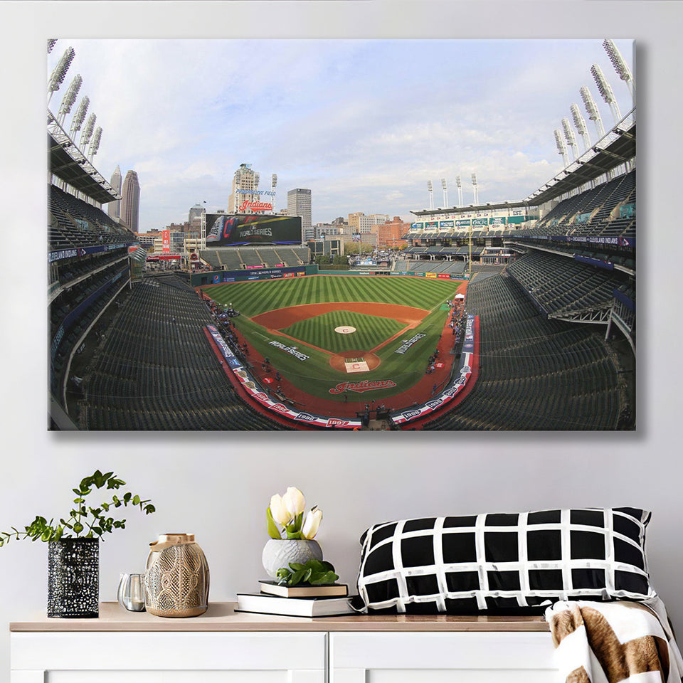 Cleveland Indians Stadium Canvas Prints Progressive Field Wall Art Baseball100,Sport Stadium Art Prints, Fan Gift, Wall Decor
