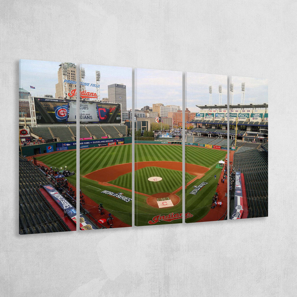 Cleveland Indians Stadium Canvas Prints Progressive Field Wall Art Baseball,Multi Panels B,Sport Stadium Art Prints, Fan Gift