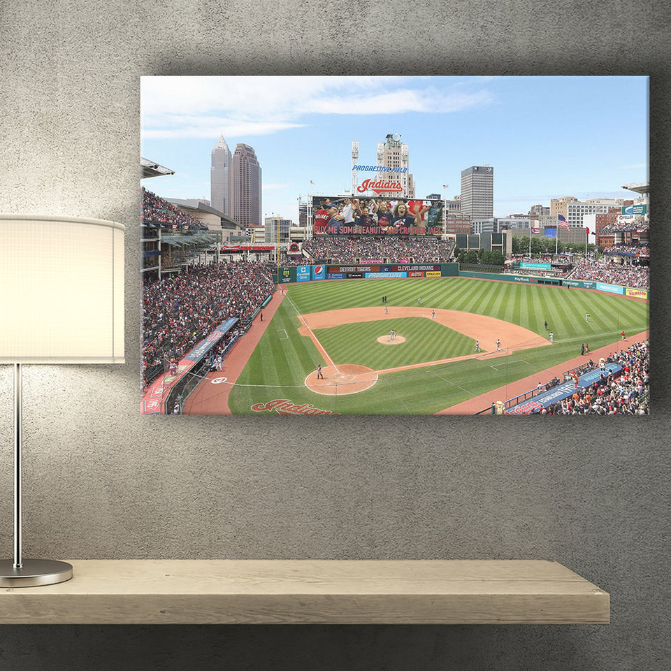 Cleveland Indians Wall Art Progressive Field Stadium Canvas Prints Baseball100,Sport Stadium Art Prints, Fan Gift, Wall Decor