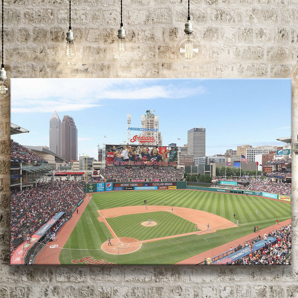 Cleveland Indians Wall Art Progressive Field Stadium Canvas Prints Baseball100,Sport Stadium Art Prints, Fan Gift, Wall Decor