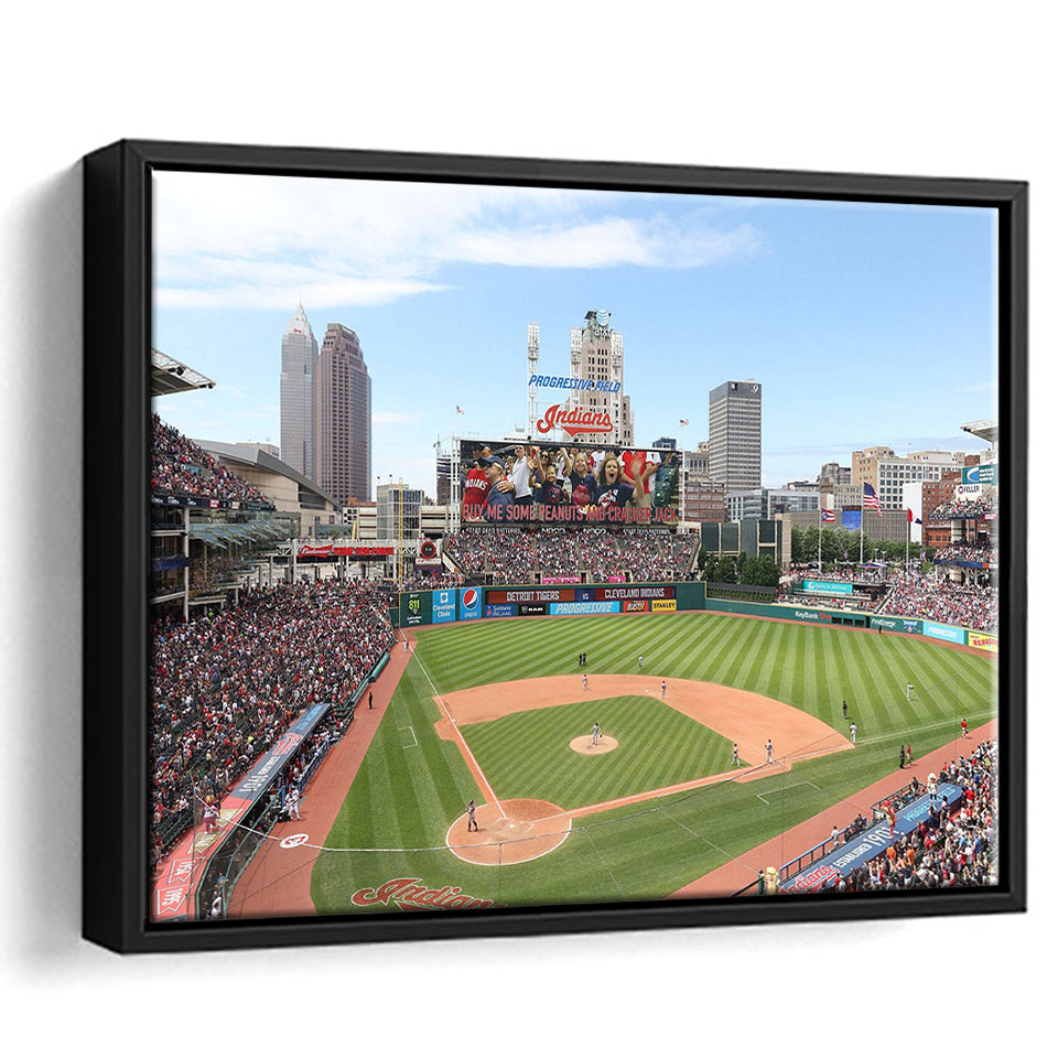 Cleveland Indians Wall Art Progressive Field Stadium Framed Canvas Prints Baseball100,Sport Stadium Art Prints, Fan Gift