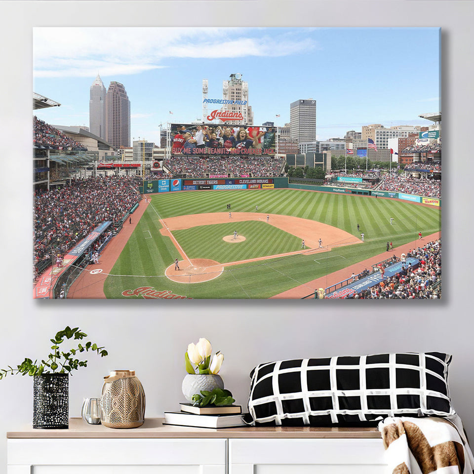 Cleveland Indians Wall Art Progressive Field Stadium Canvas Prints Baseball100,Sport Stadium Art Prints, Fan Gift, Wall Decor