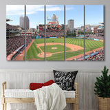 Cleveland Indians Wall Art Progressive Field Stadium Canvas Prints Baseball100,Multi Panels B,Sport Stadium Art Prints, Fan Gift