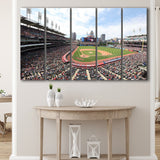 Cleveland Indians Wall Art Progressive Field Stadium Canvas Prints Baseball,Multi Panels B,Sport Stadium Art Prints, Fan Gift
