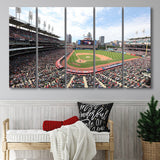 Cleveland Indians Wall Art Progressive Field Stadium Canvas Prints Baseball,Multi Panels B,Sport Stadium Art Prints, Fan Gift