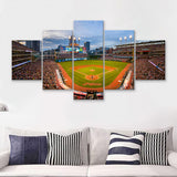 Cleveland Indians Announce Progressive Field Renovation Plans  5 Pieces Canvas Prints Wall Art - Painting Canvas, Multi Panel, Home Wall Decor