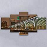 Cleveland Skyline, Cleveland Canvas Art Multi Panels,Canvas Prints Wall Art Home Decor
