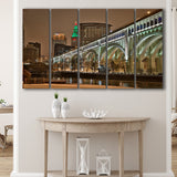 Cleveland Skyline, Cleveland Canvas Art 5 Panels B,Large Canvas,Canvas Prints Wall Art Home Decor