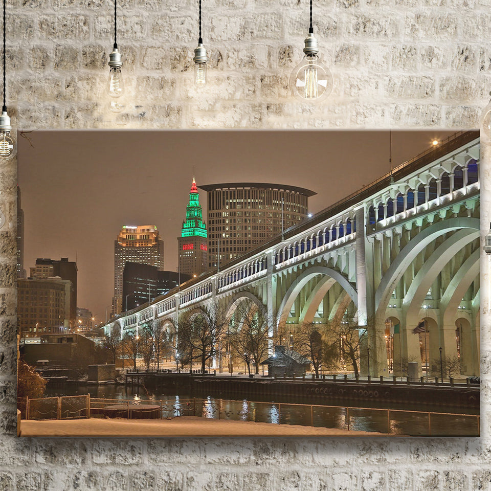 Cleveland Skyline, Cleveland Canvas Art Canvas Prints Wall Art Home Decor - Painting Canvas, Ready to hang
