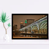 Cleveland Skyline, Cleveland Art Framed Art Prints Wall Art Decor,Black Frame, Ready to hang