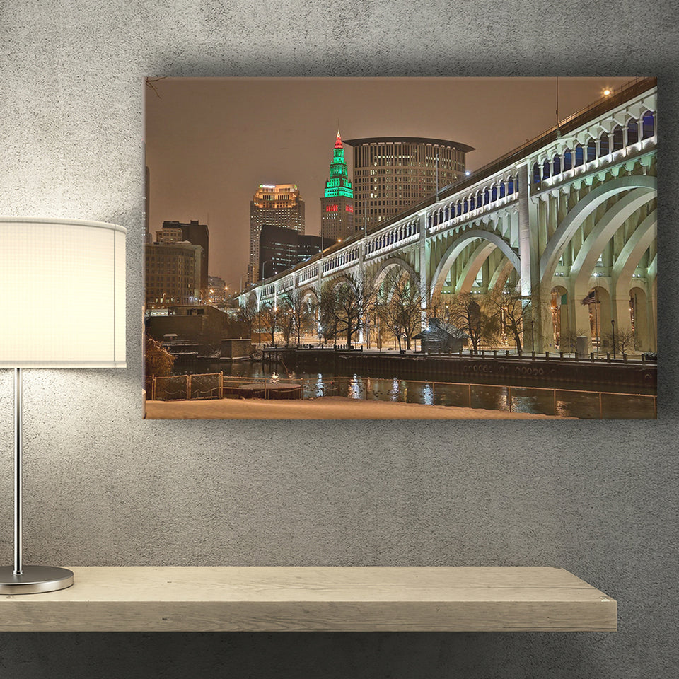 Cleveland Skyline, Cleveland Canvas Art Canvas Prints Wall Art Home Decor - Painting Canvas, Ready to hang