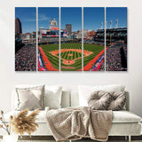 Cleveland Travel Baseball Stadiums 5 Pieces Canvas Prints Wall Art Decor - Painting Canvas,Multi Panel,Painting Prints,For Sale