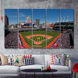 Cleveland Travel Baseball Stadiums 5 Pieces Canvas Prints Wall Art Decor - Painting Canvas,Multi Panel,Painting Prints,For Sale