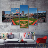 Cleveland Travel Baseball Stadiums  5 Pieces Canvas Prints Wall Art - Painting Canvas, Multi Panel, Home Wall Decor, For Sale