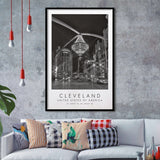 Cleveland, Usa 1 Black And White Art Framed Art Prints Wall Art Decor, Framed Picture