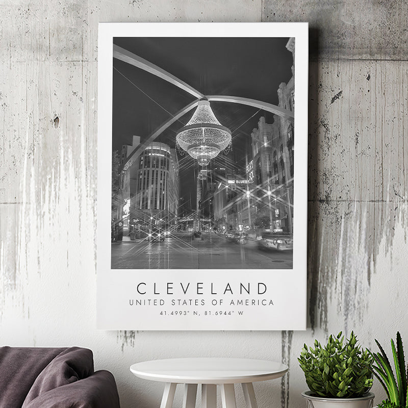 Cleveland, Usa 1 Black And White Art Canvas Prints Wall Art Home Decor