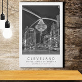Cleveland, Usa 1 Black And White Art Canvas Prints Wall Art Home Decor