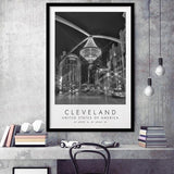 Cleveland, Usa 1 Black And White Art Framed Art Prints Wall Art Decor, Framed Picture
