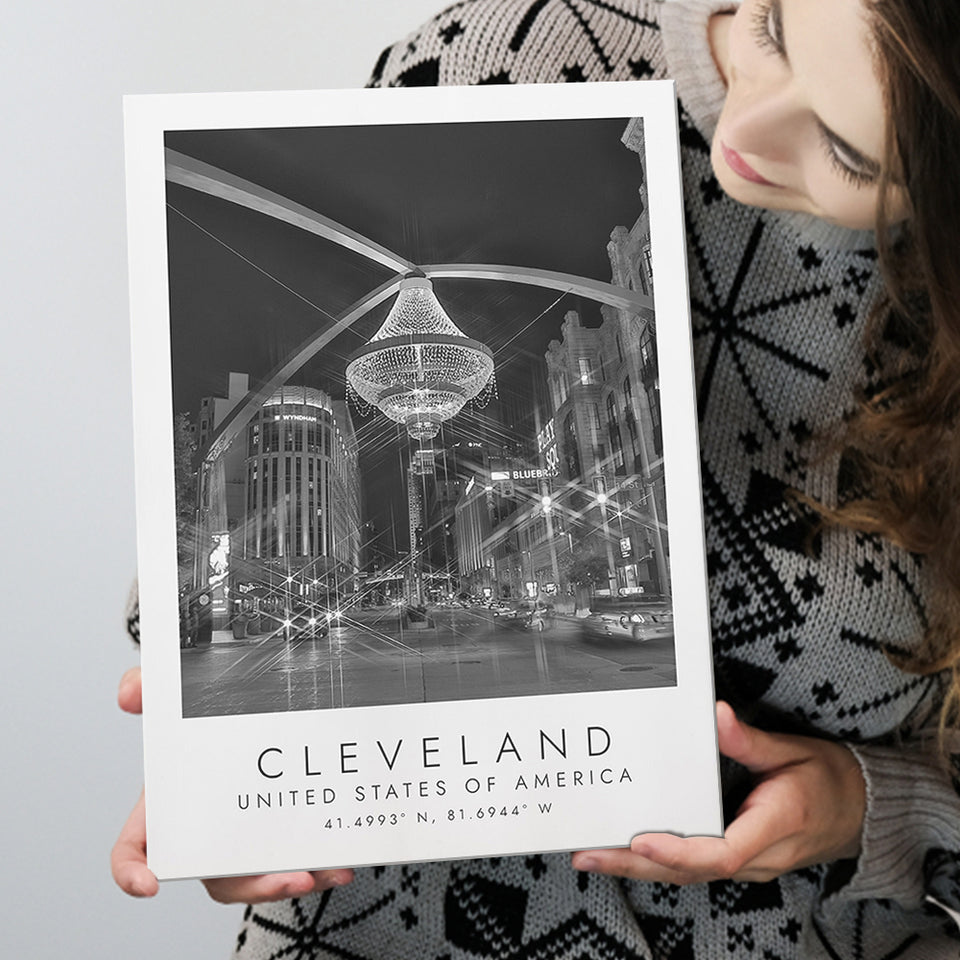 Cleveland, Usa 1 Black And White Art Canvas Prints Wall Art Home Decor