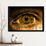 Clock In The Eyes Framed Canvas Prints - Painting Canvas, Art Prints,  Wall Art, Home Decor, Prints for Sale