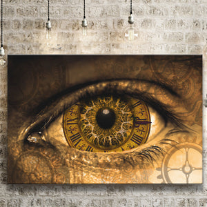 Clock In The Eyes Canvas Prints Wall Art - Painting Canvas, Art Prints, Wall Decor, Home Decor, Prints for Sale