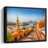 Clock Tower Gate in Cartagena's old city Framed Canvas Prints Wall Art - Painting Canvas, Wall Decor, Home Decor