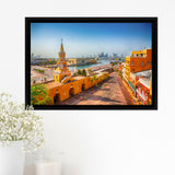 Clock Tower Gate in Cartagena's old city Framed Canvas Prints Wall Art - Painting Canvas, Wall Decor, Home Decor