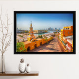 Clock Tower Gate in Cartagena's old city Framed Canvas Prints Wall Art - Painting Canvas, Wall Decor, Home Decor