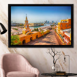 Clock Tower Gate in Cartagena's old city Framed Canvas Prints Wall Art - Painting Canvas, Wall Decor, Home Decor