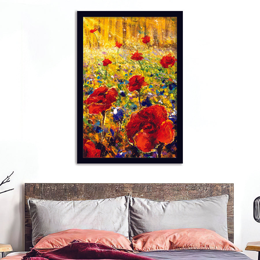 Close Up Red Flower Framed Wall Art - Framed Prints, Print for Sale, Painting Prints, Art Prints