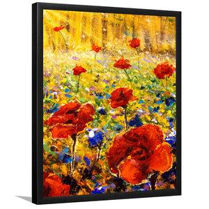 Close Up Red Flower Framed Wall Art - Framed Prints, Print for Sale, Painting Prints, Art Prints