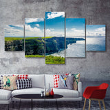 Coast at the Cliffs of Moher In Ireland 5 Pieces Canvas Prints Wall Art - Painting Canvas, Multi Panels, Wall Decor