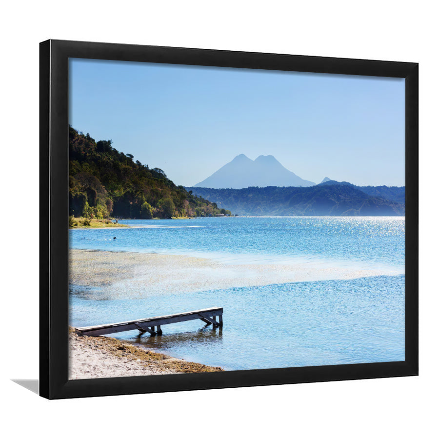 Coatepeque lake view Santa Ana El Salvador Central America Framed Art Prints Wall Decor - Painting Art, Wall Art, Home Decor
