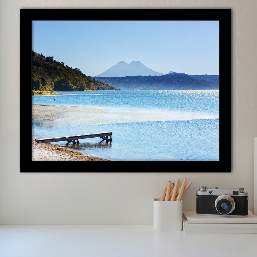 Coatepeque lake view Santa Ana El Salvador Central America Framed Art Prints Wall Decor - Painting Art, Wall Art, Home Decor
