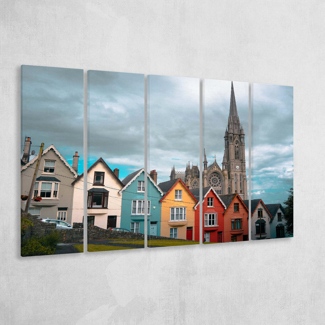 Cobh Cathedral in Ireland Canvas Art, Irish 5 Panels B,Large Canvas,Canvas Prints Wall Art Home Decor