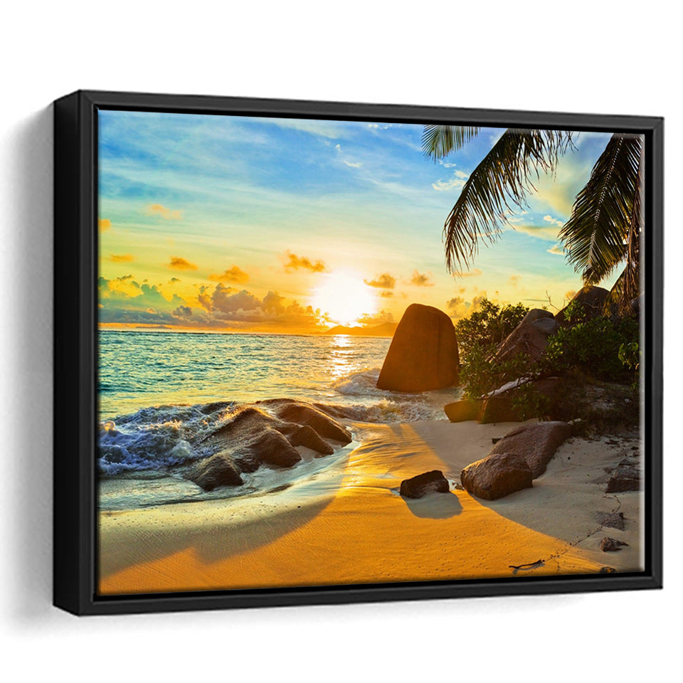 Coconut Tree Reef Framed Canvas Prints - Painting Canvas, Art Prints,  Wall Art, Home Decor, Prints for Sale