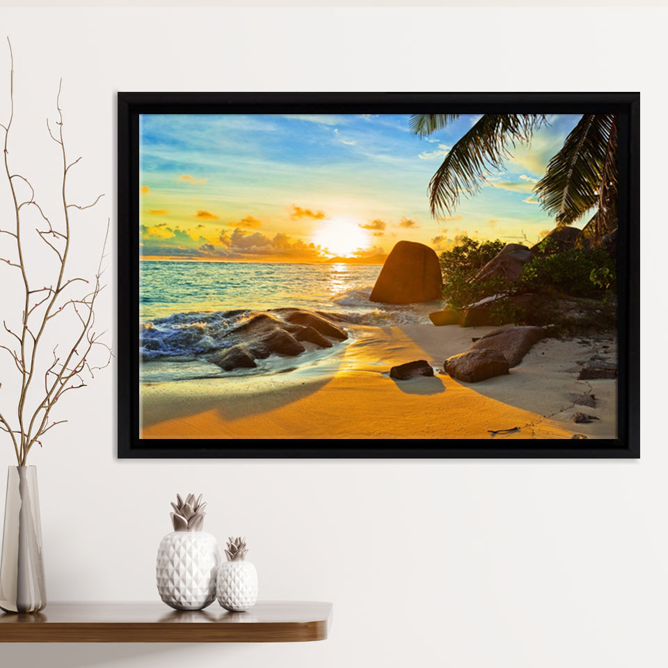 Coconut Tree Reef Framed Canvas Prints - Painting Canvas, Art Prints,  Wall Art, Home Decor, Prints for Sale