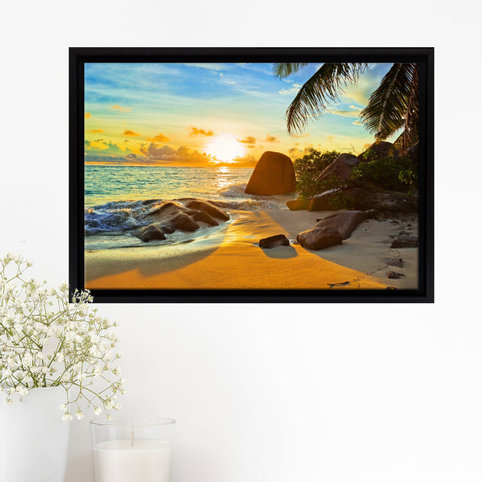 Coconut Tree Reef Framed Canvas Prints - Painting Canvas, Art Prints,  Wall Art, Home Decor, Prints for Sale