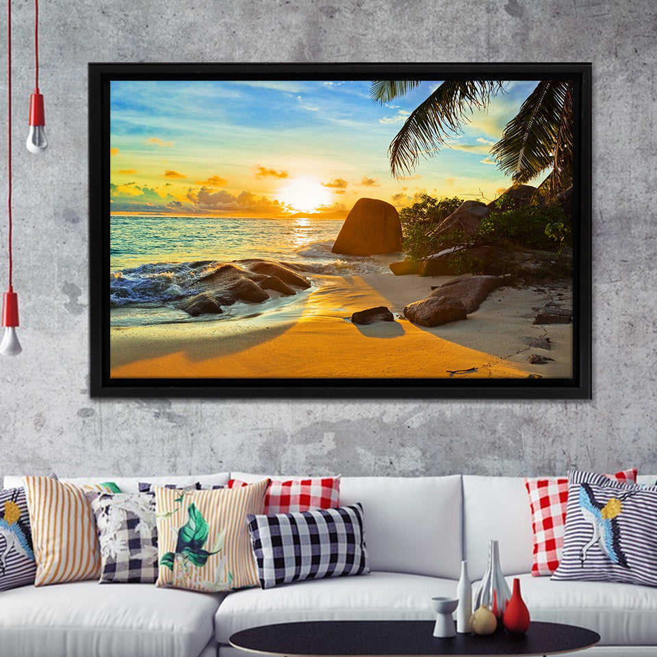 Coconut Tree Reef Framed Canvas Prints - Painting Canvas, Art Prints,  Wall Art, Home Decor, Prints for Sale