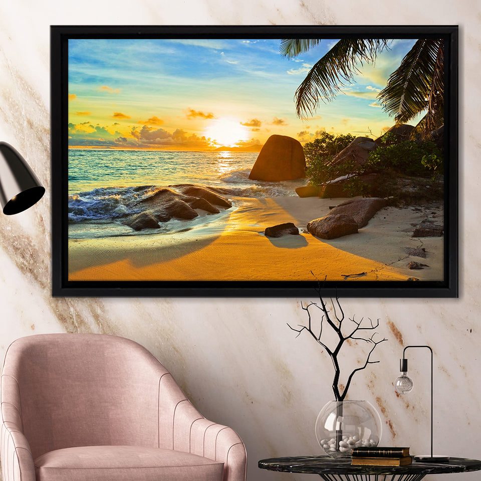 Coconut Tree Reef Framed Canvas Prints - Painting Canvas, Art Prints,  Wall Art, Home Decor, Prints for Sale