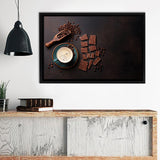 Coffee Beans And Chocolate Bars Framed Canvas Wall Art - Framed Prints, Canvas Prints, Prints for Sale, Canvas Painting