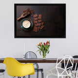 Coffee Beans And Chocolate Bars Framed Canvas Wall Art - Framed Prints, Canvas Prints, Prints for Sale, Canvas Painting