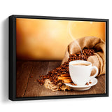 Coffee Wall Art Framed Canvas Prints Wall Art Decor, Framed Picture, Floating Frame