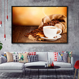 Coffee Wall Art Framed Canvas Prints Wall Art Decor, Framed Picture, Floating Frame